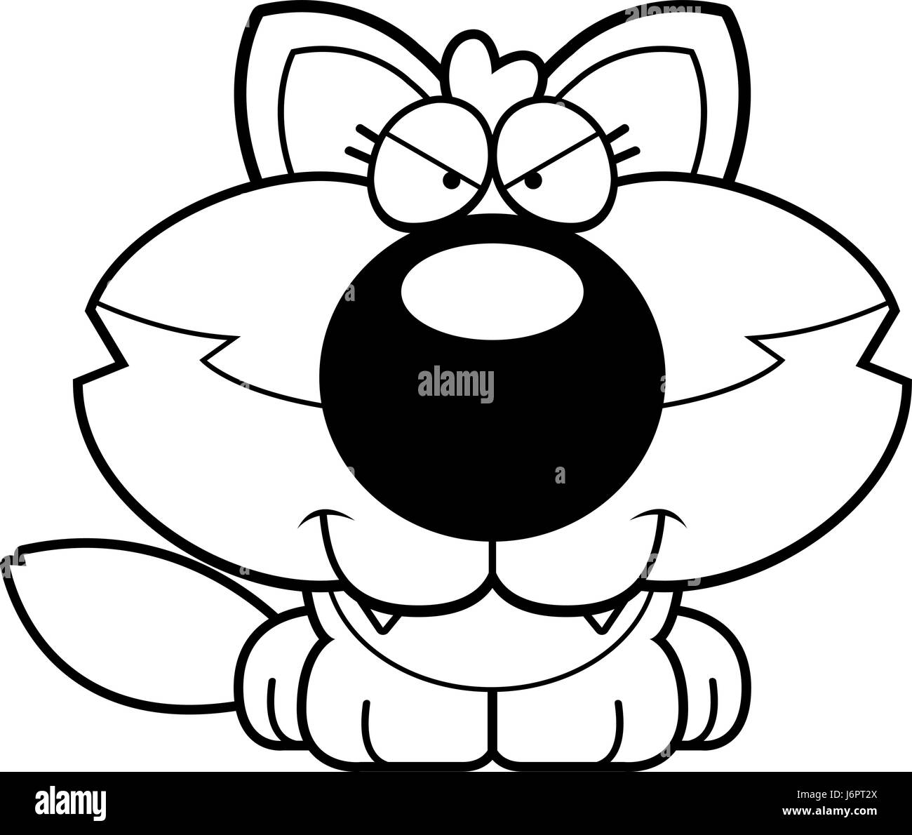 A cartoon illustration of a wolf pup with a sly expression Stock Vector
