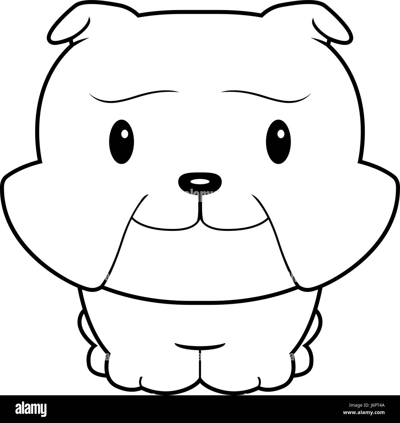 A happy cartoon baby bulldog standing and smiling Stock Vector Image ...