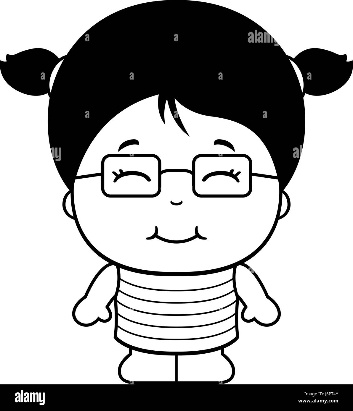 A happy cartoon girl standing and smiling Stock Vector Image & Art - Alamy