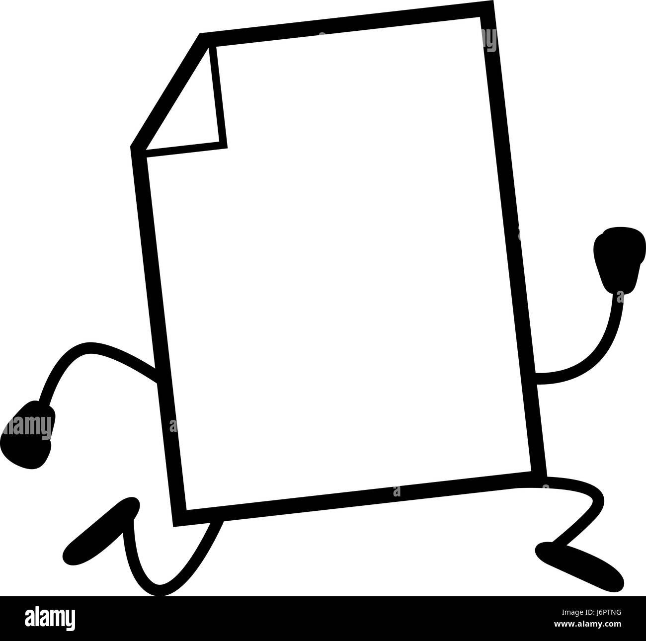 A cartoon illustration of a blank paper running Stock Vector Image & Art -  Alamy