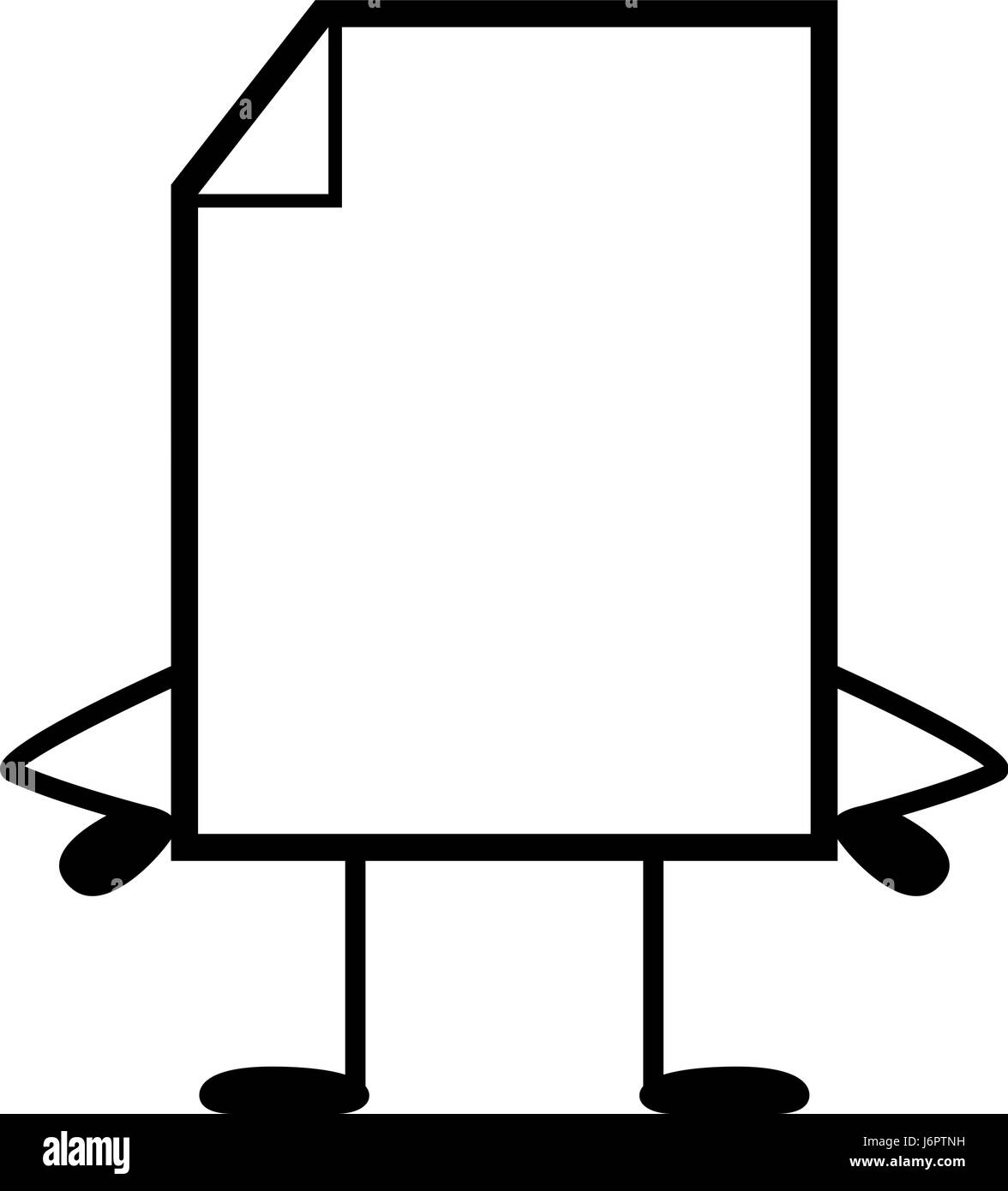 A cartoon illustration of a blank paper standing Stock Vector Image ...