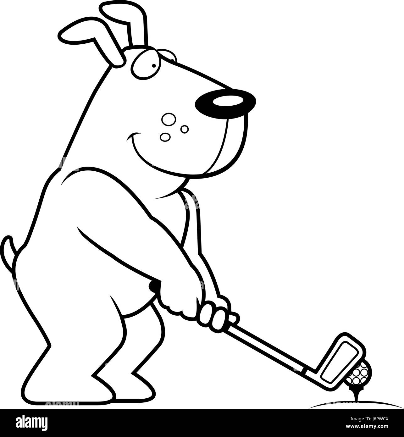 A cartoon illustration of a dog playing golf Stock Vector Image & Art -  Alamy
