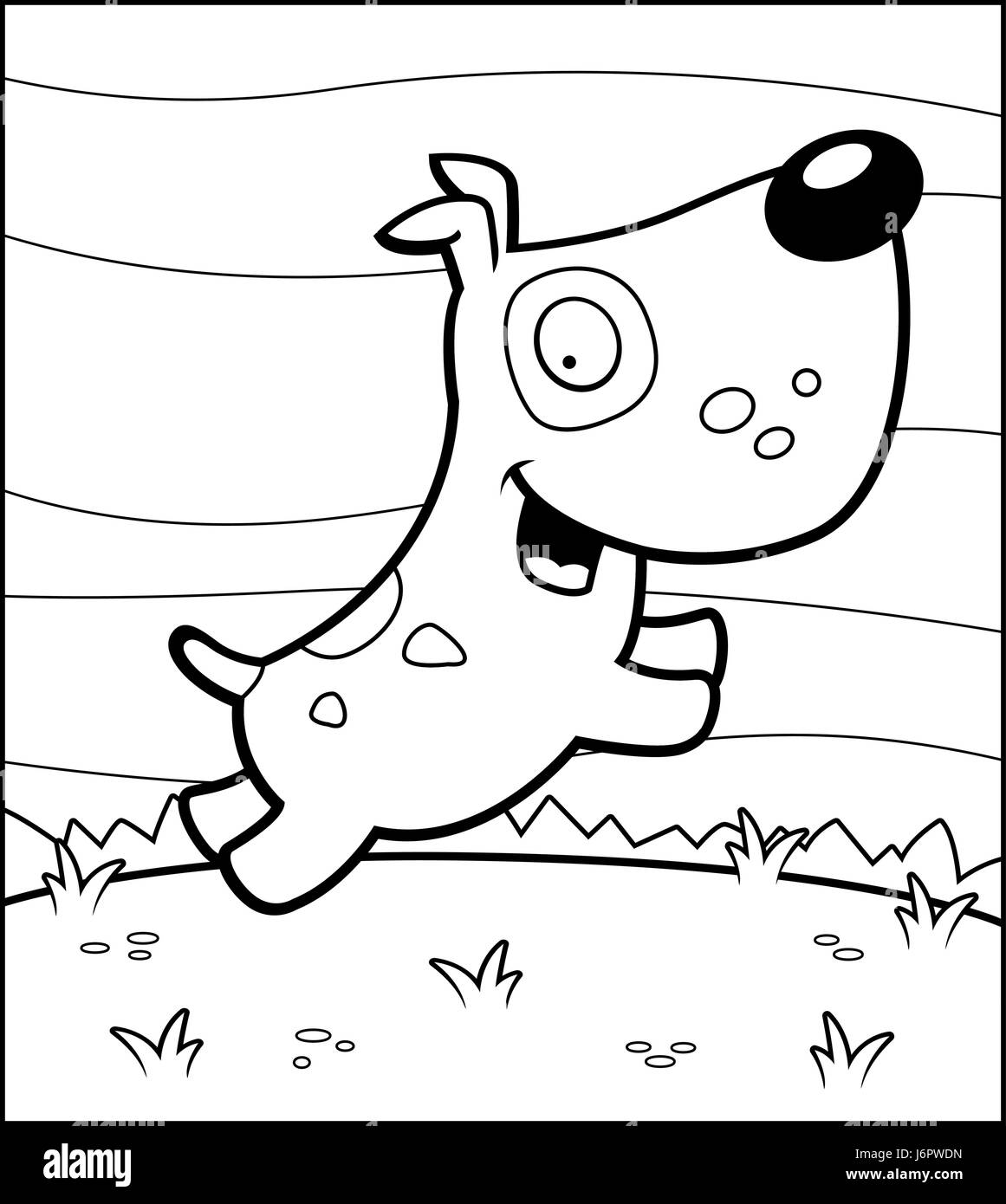 A happy cartoon dog jumping and smiling Stock Vector Image & Art Alamy