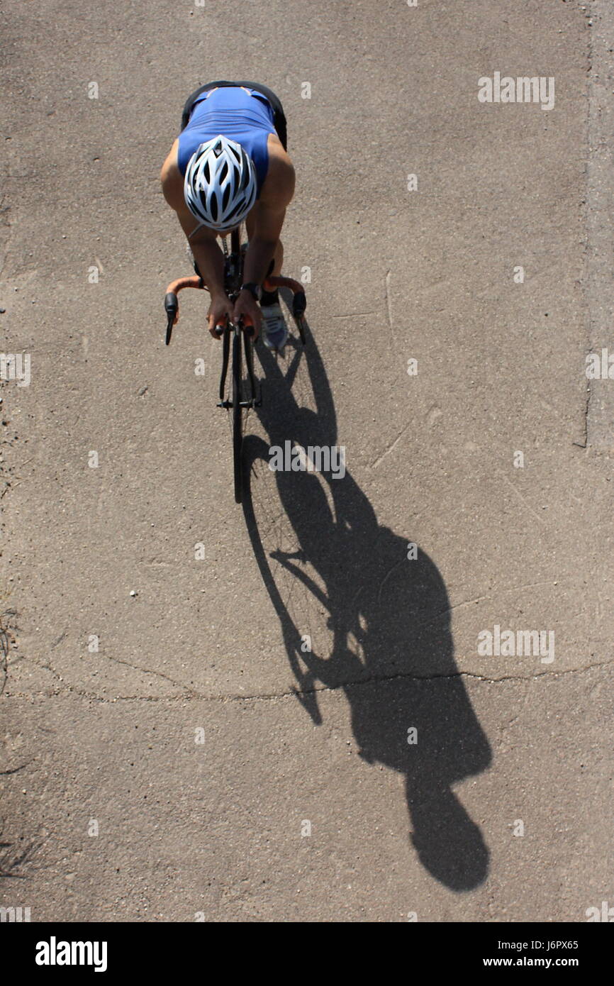 biker active cycling triathon man bike bicycle cycle racing bike racing cycle Stock Photo