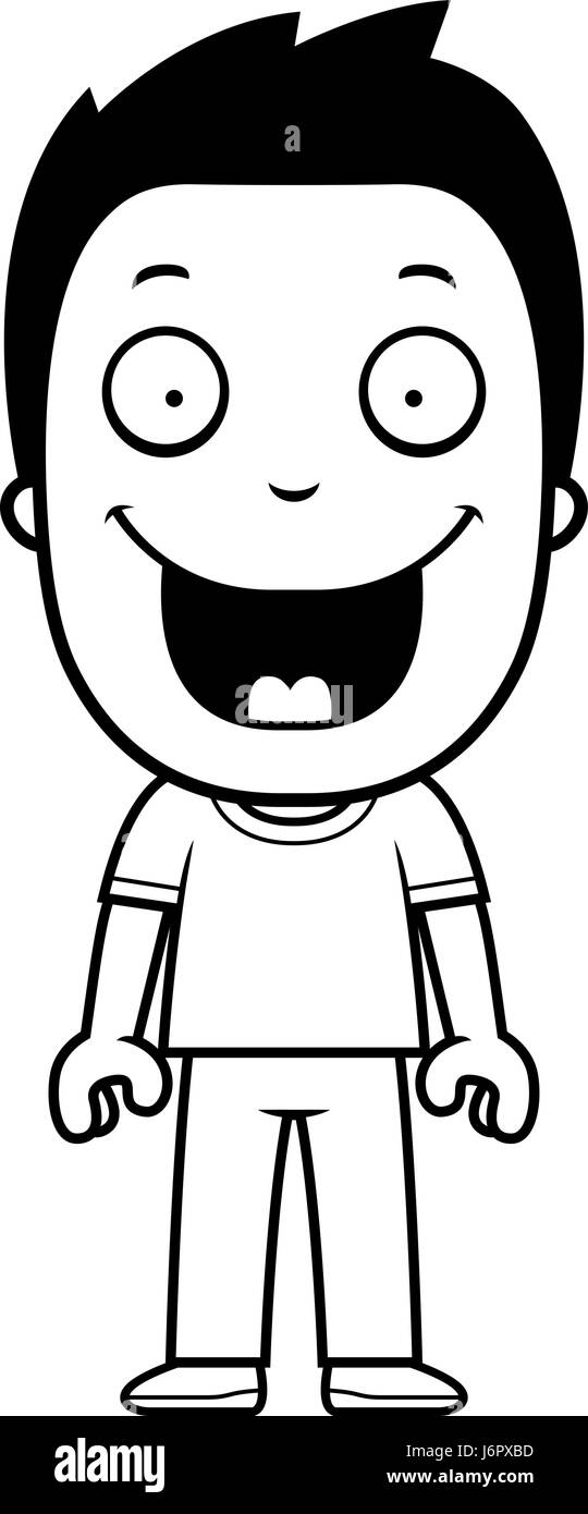 A happy cartoon boy standing and smiling Stock Vector Image & Art - Alamy