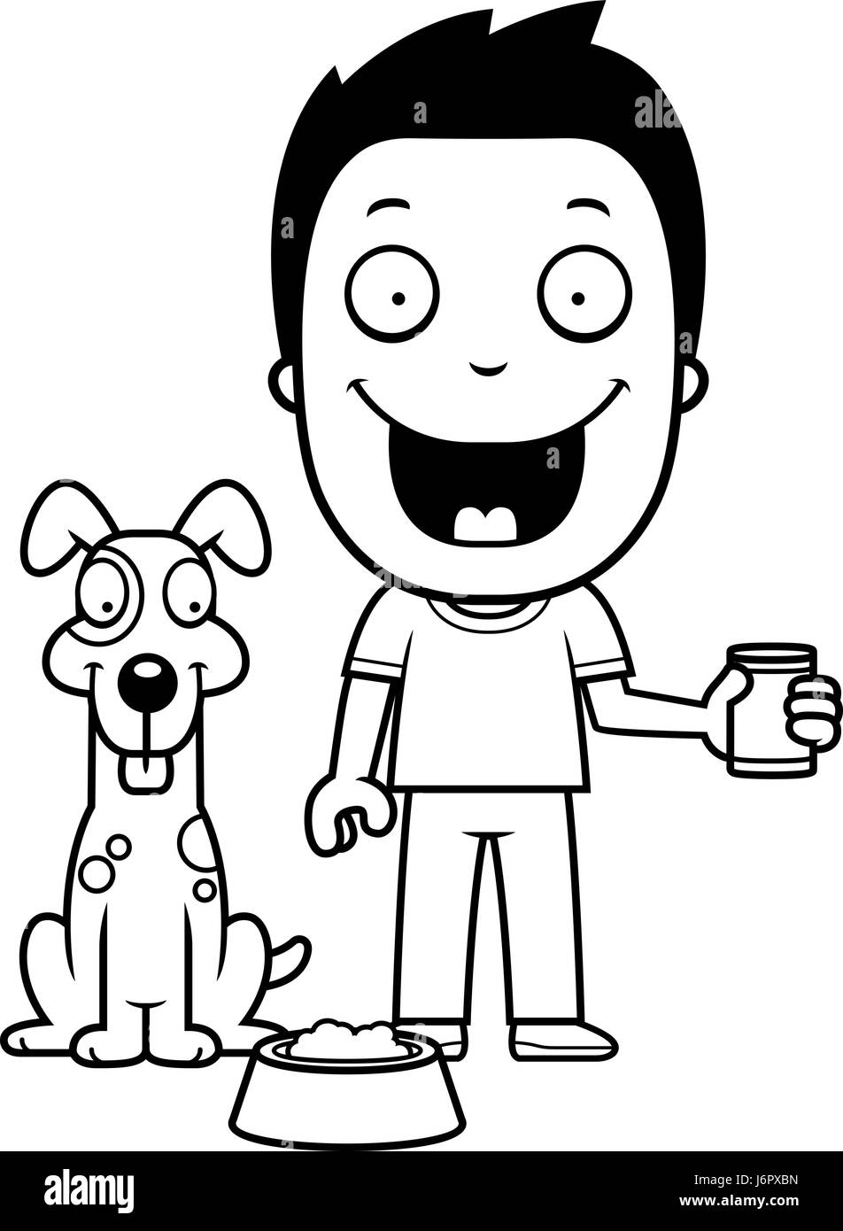 Boy feeding his dog Black and White Stock Photos \u0026 Images - Alamy, image size:952x1390