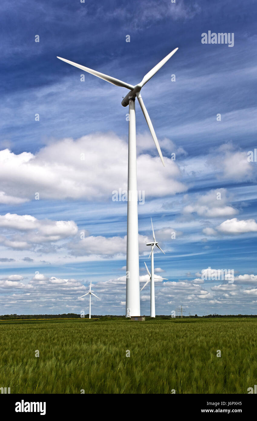 wind force windmill wind energy pinwheel eco environment enviroment future Stock Photo