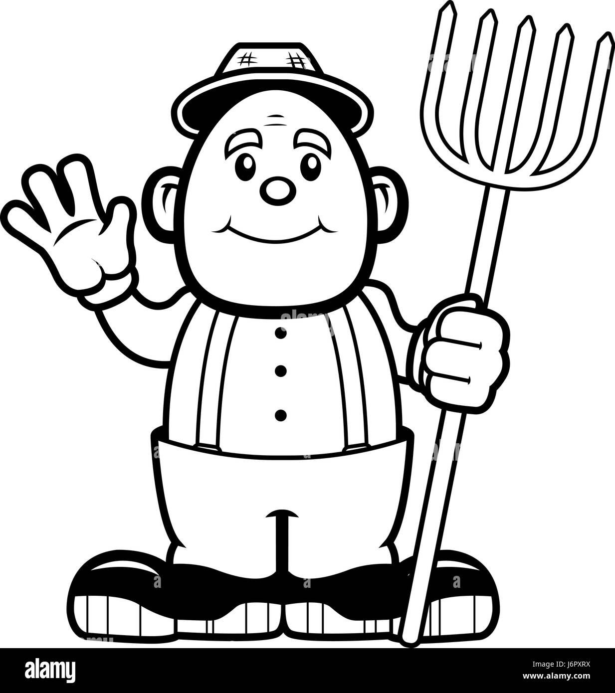 A happy cartoon farmer waving and smiling Stock Vector Image & Art - Alamy