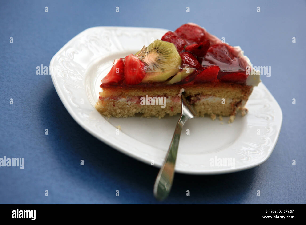 tart on a white plate Stock Photo