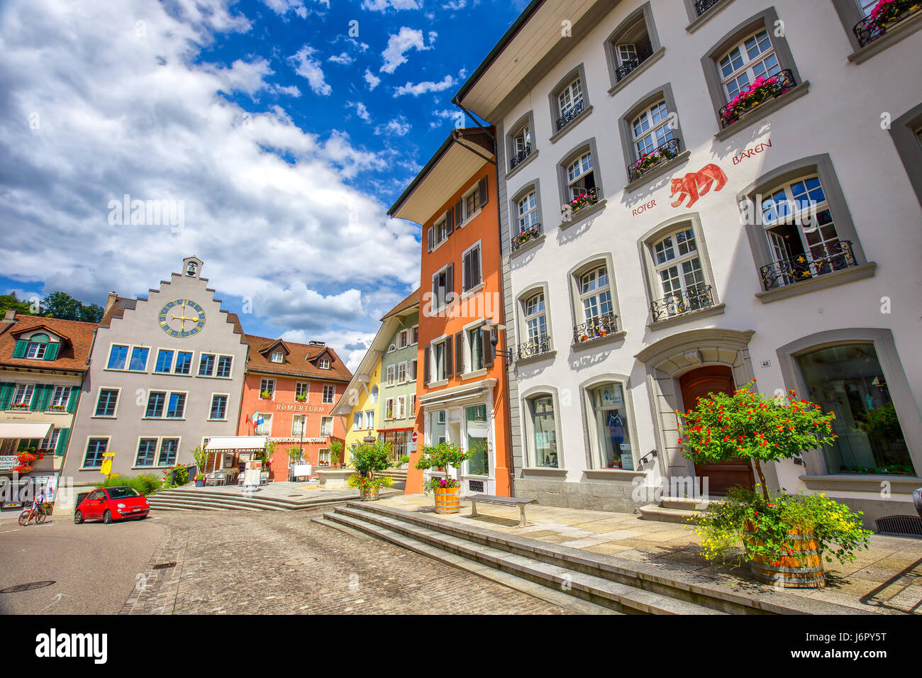 Old city center of Brugg, Aargau, Switzerland Stock Photo