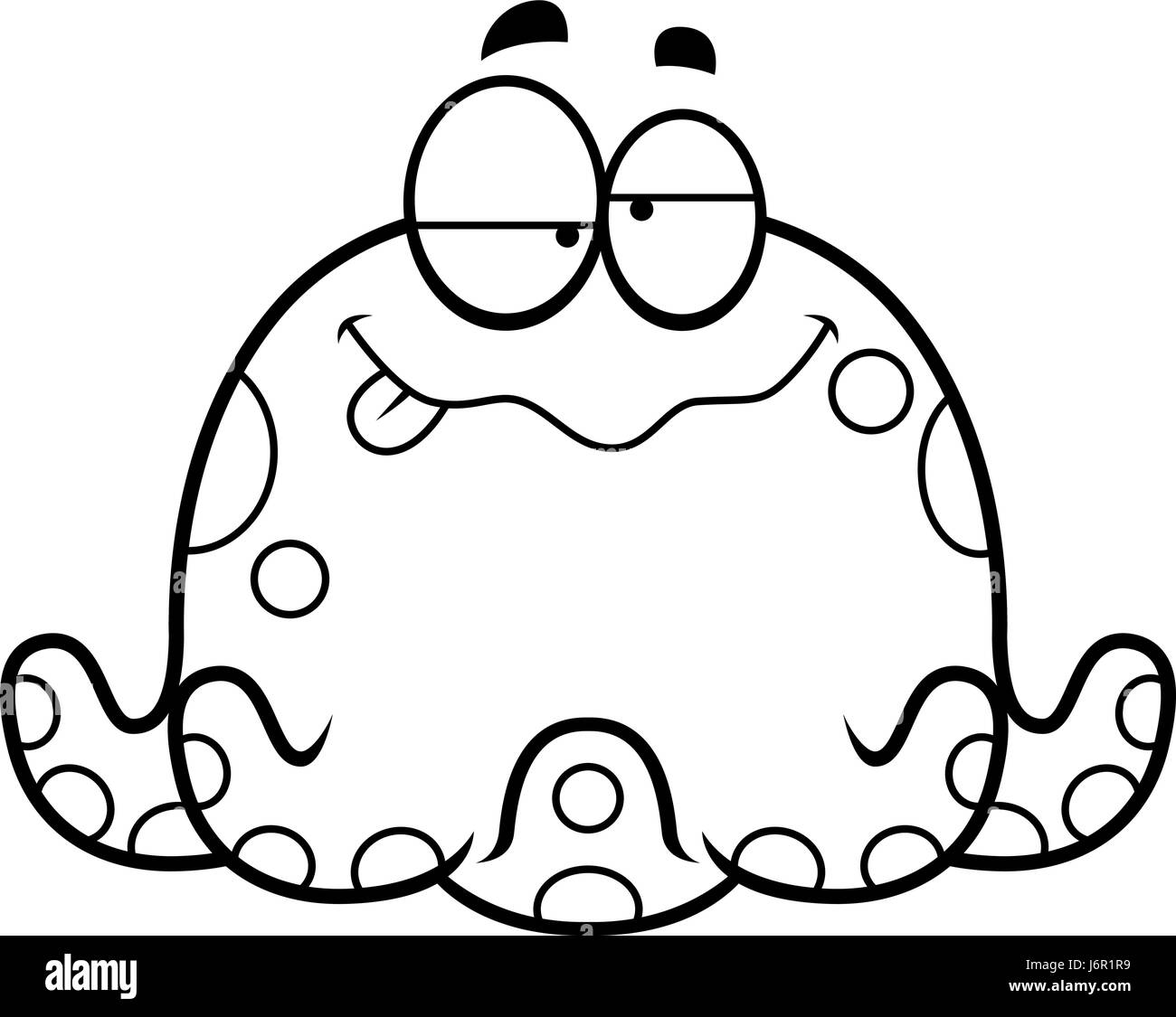 A cartoon illustration of a octopus looking drunk Stock Vector Image ...