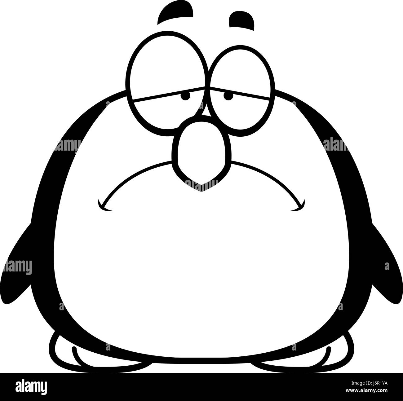 A cartoon illustration of a penguin looking sad Stock Vector Image ...