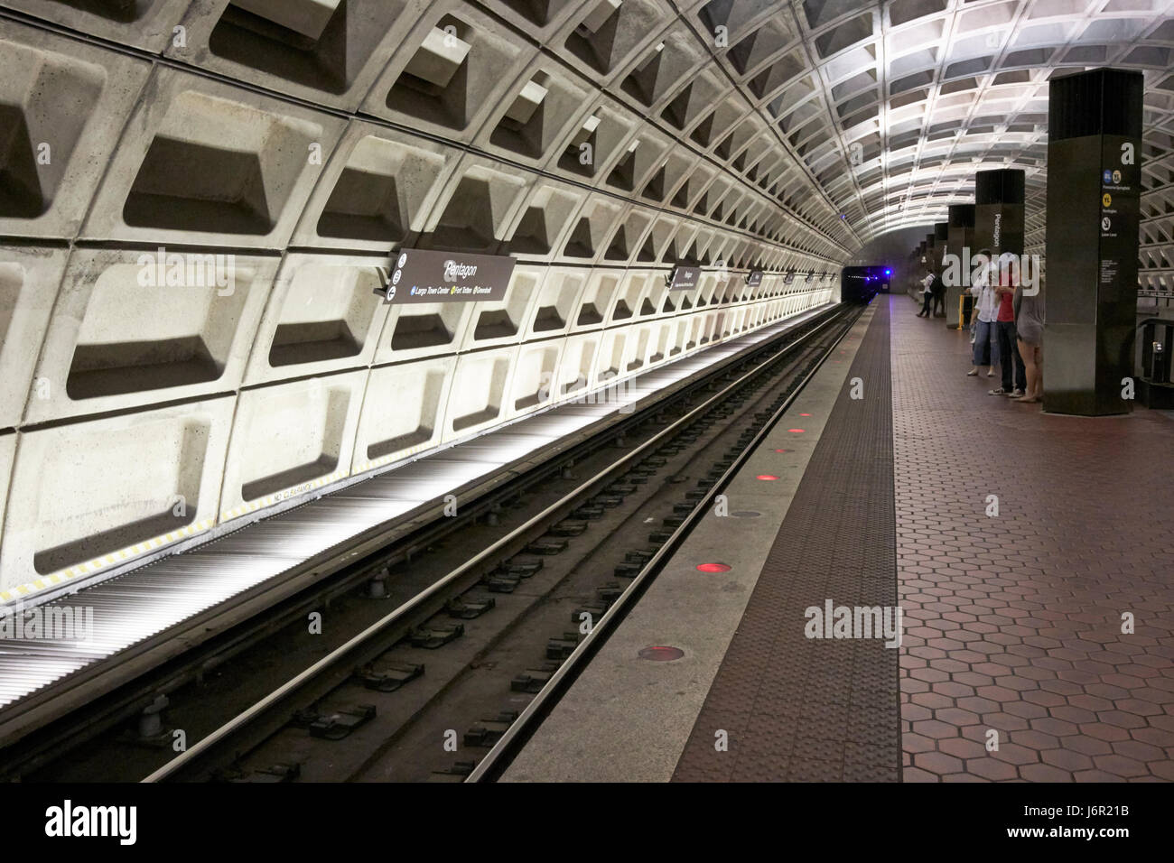 metro underground train system at pentagon station Washington DC USA Stock Photo