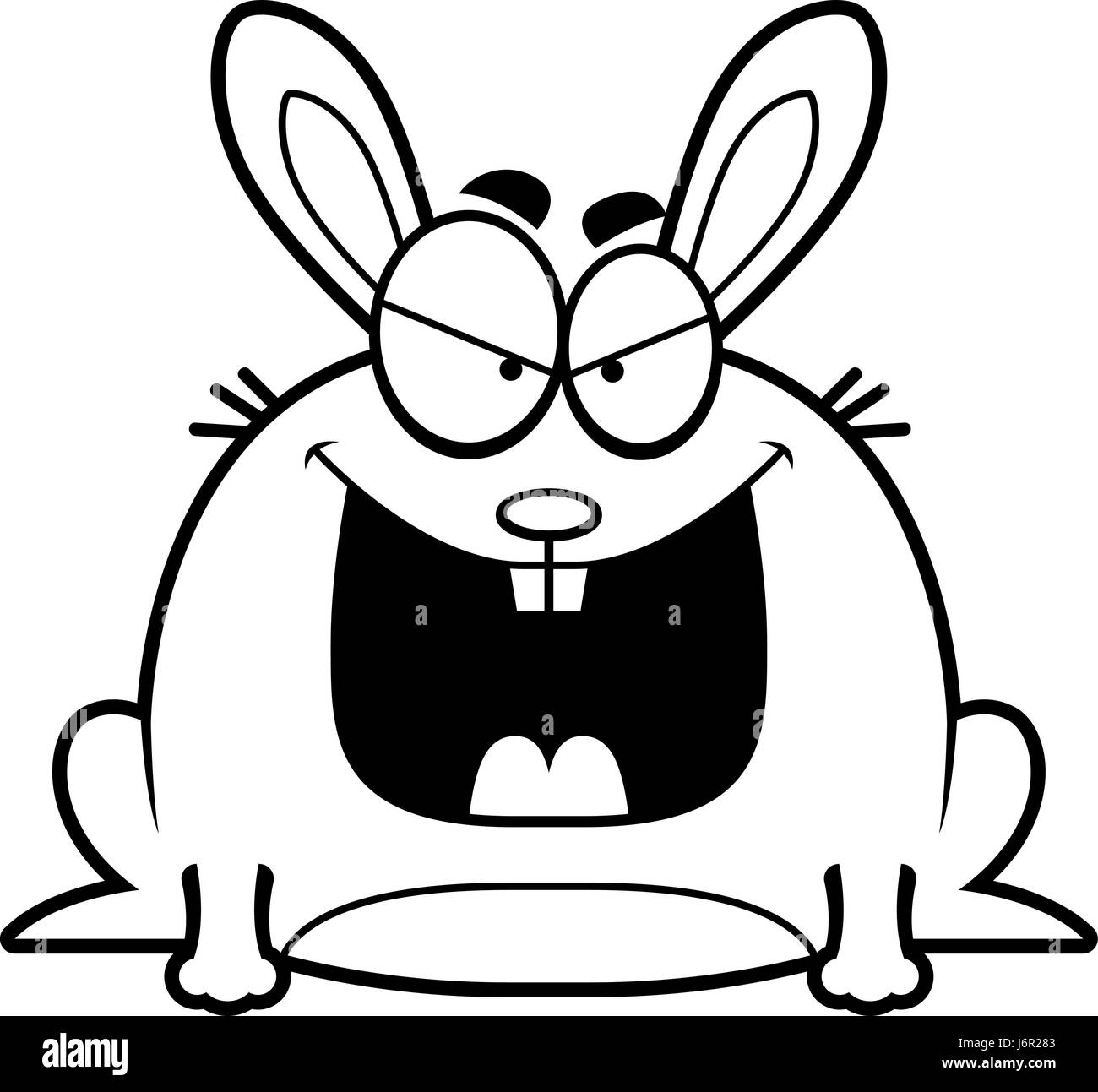 A cartoon illustration of a sinister looking rabbit Stock Vector Image ...