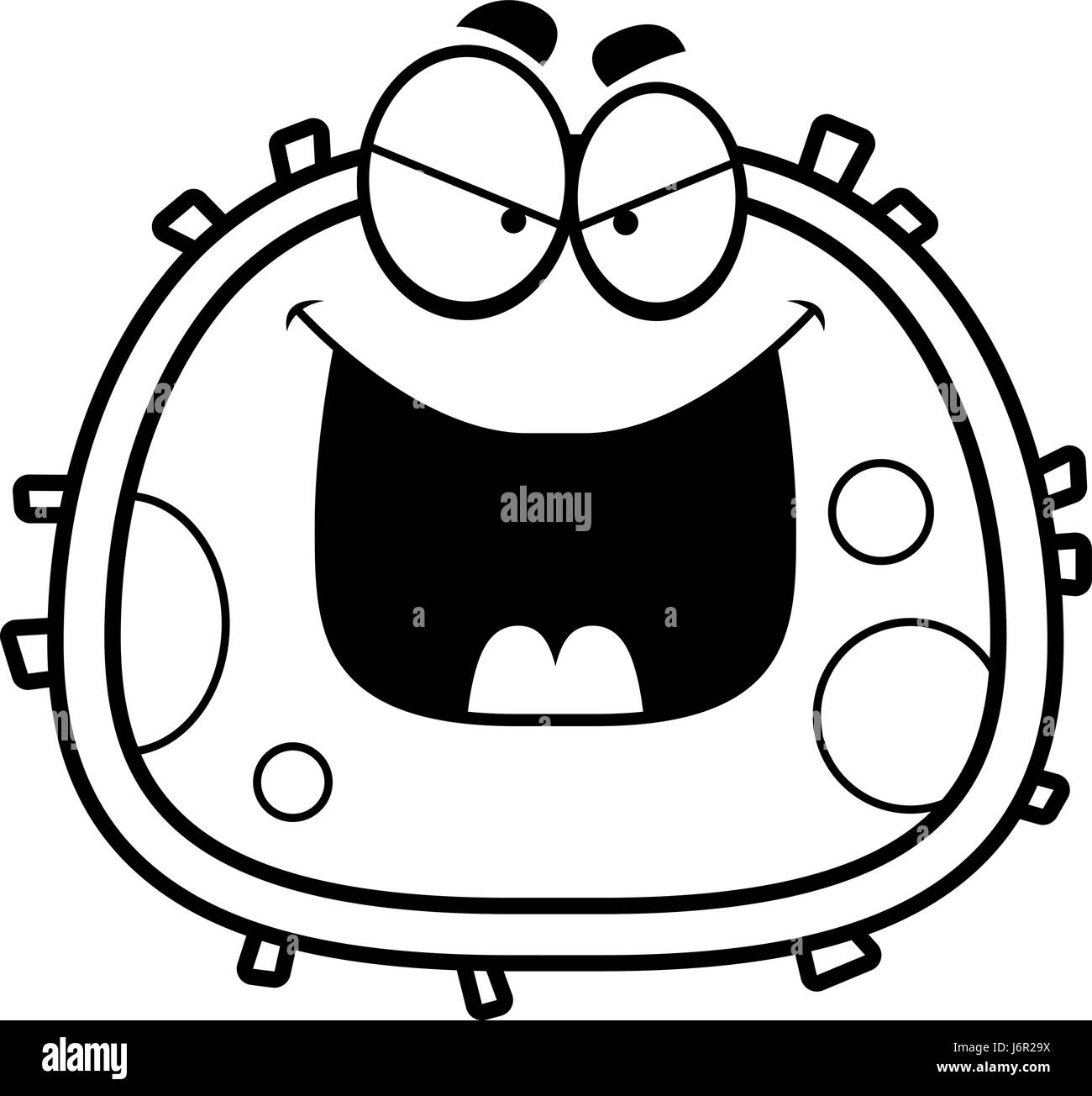 A cartoon illustration of an evil looking red blood cell Stock Vector ...