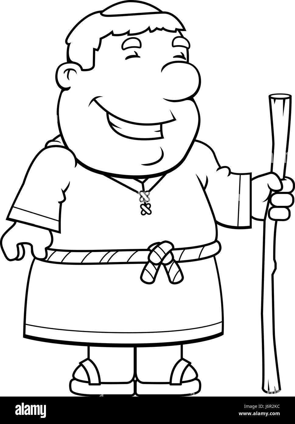A happy cartoon friar standing and smiling Stock Vector Image & Art Alamy