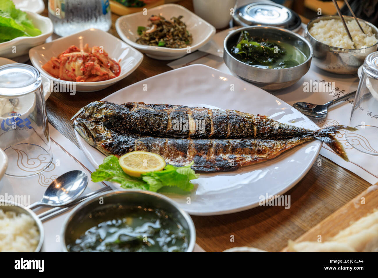 Grilled mackerel Korean food Stock Photo Alamy
