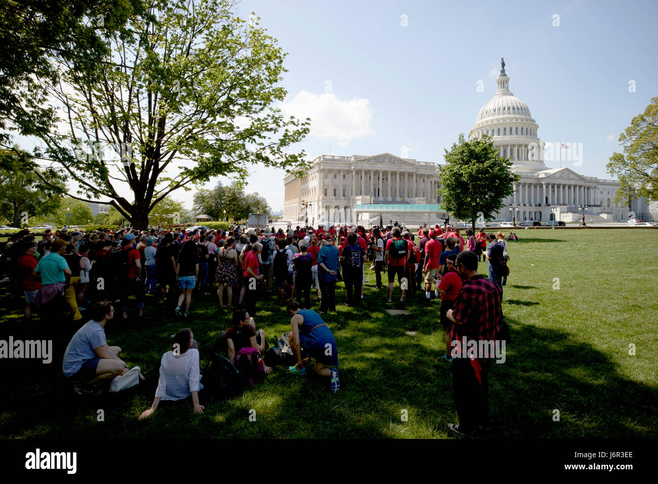 protest group in the grounds of the United States Capitol building Washington DC USA Stock Photo