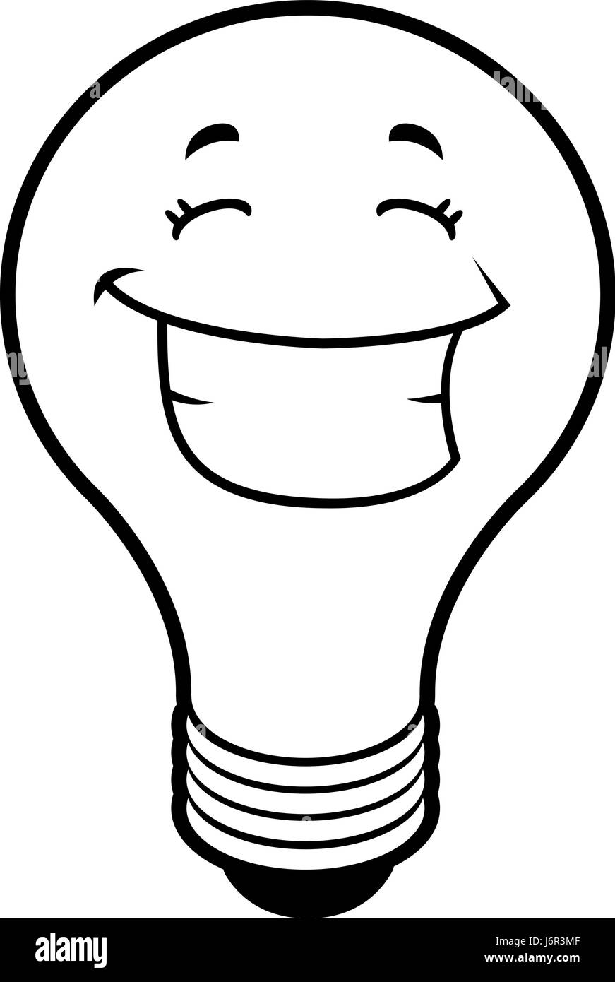 A cartoon light bulb smiling and happy Stock Vector Art & Illustration ...