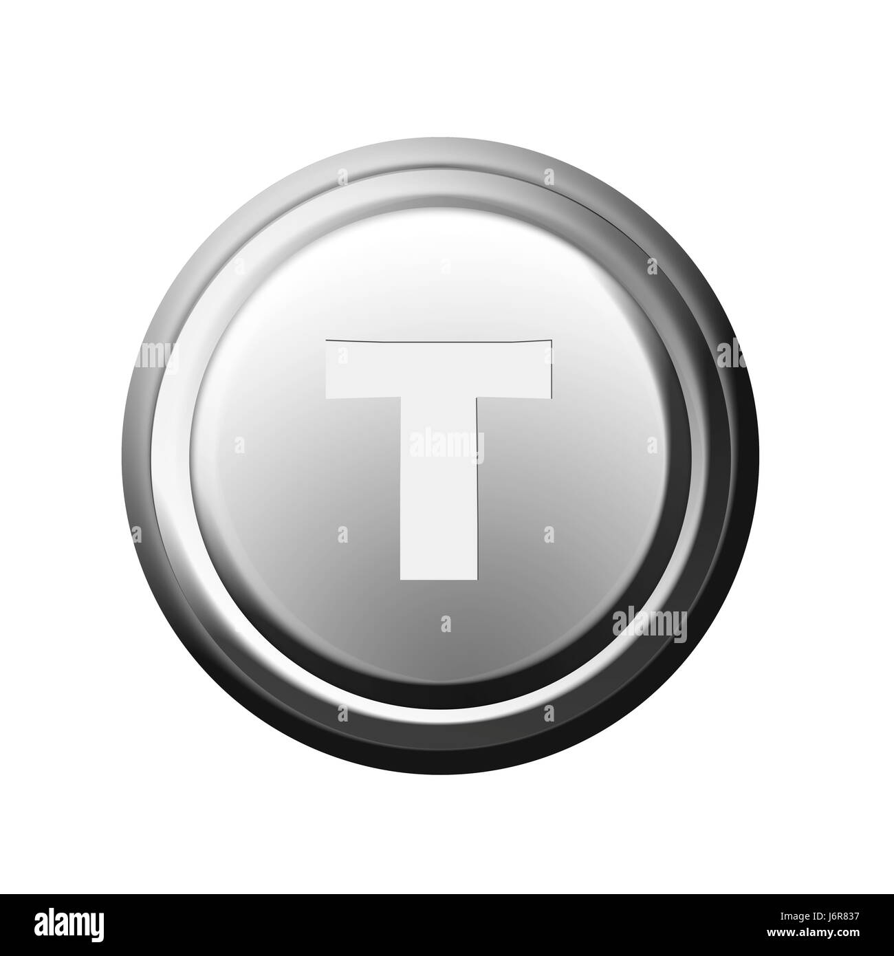 button with letter t Stock Photo