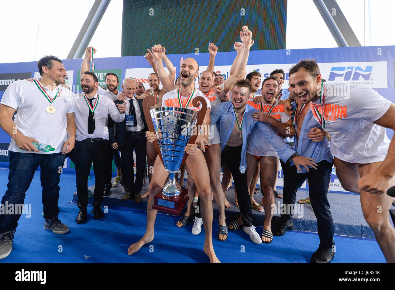 Pro Recco wins the Italian championship A1. (Photo by: Tonello Abozzi/Pacific Press) Stock Photo