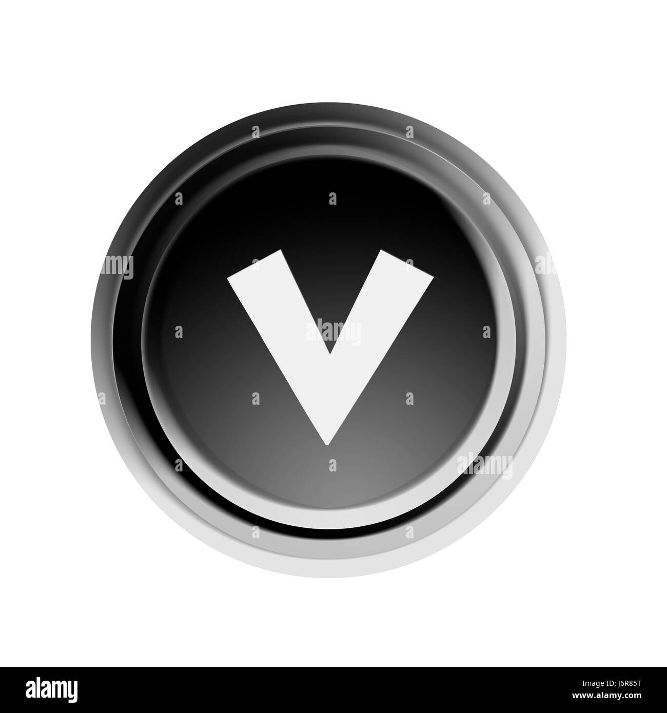 Window Button V button with letter v Stock Photo - Alamy