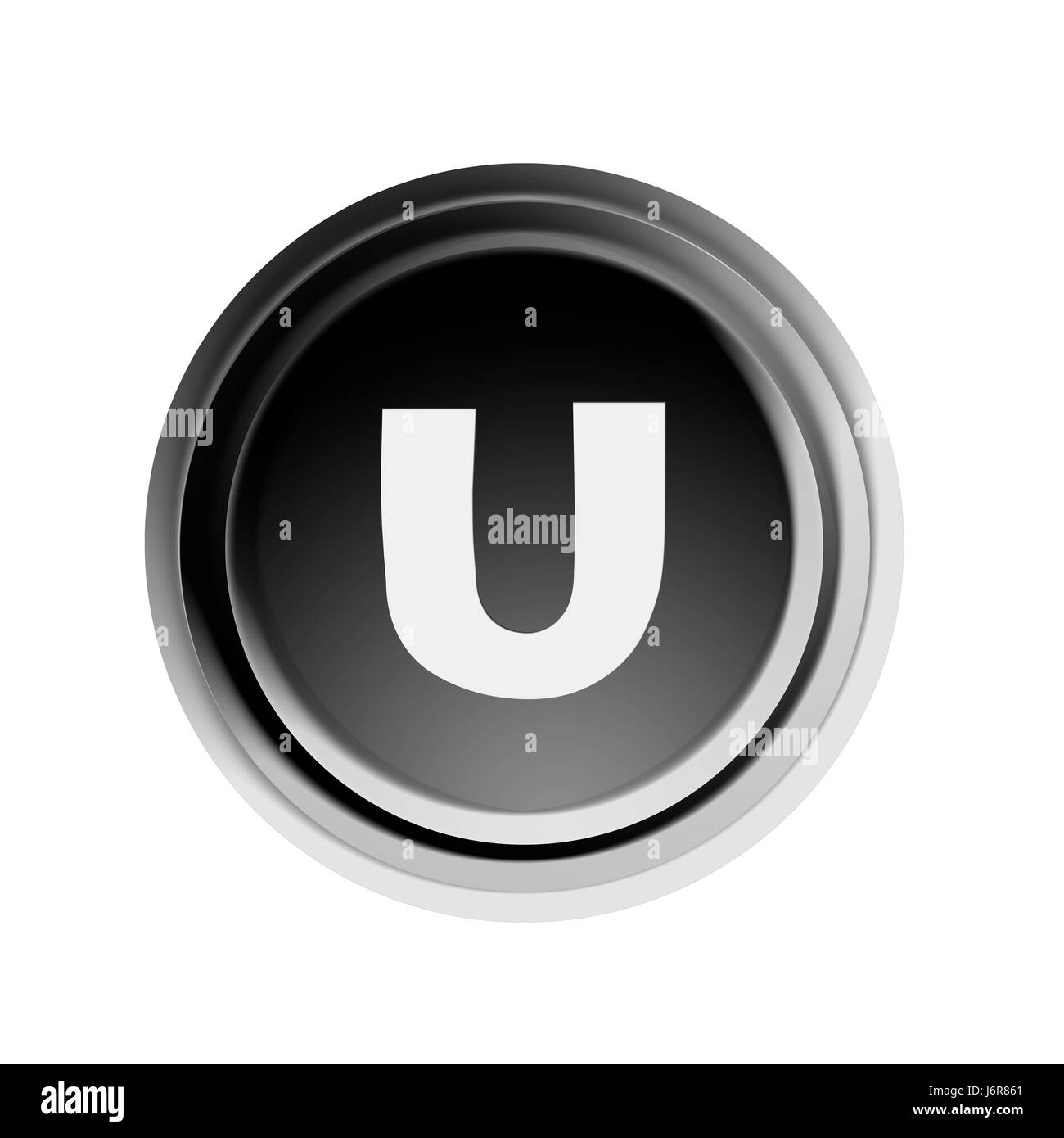 button with letter u Stock Photo