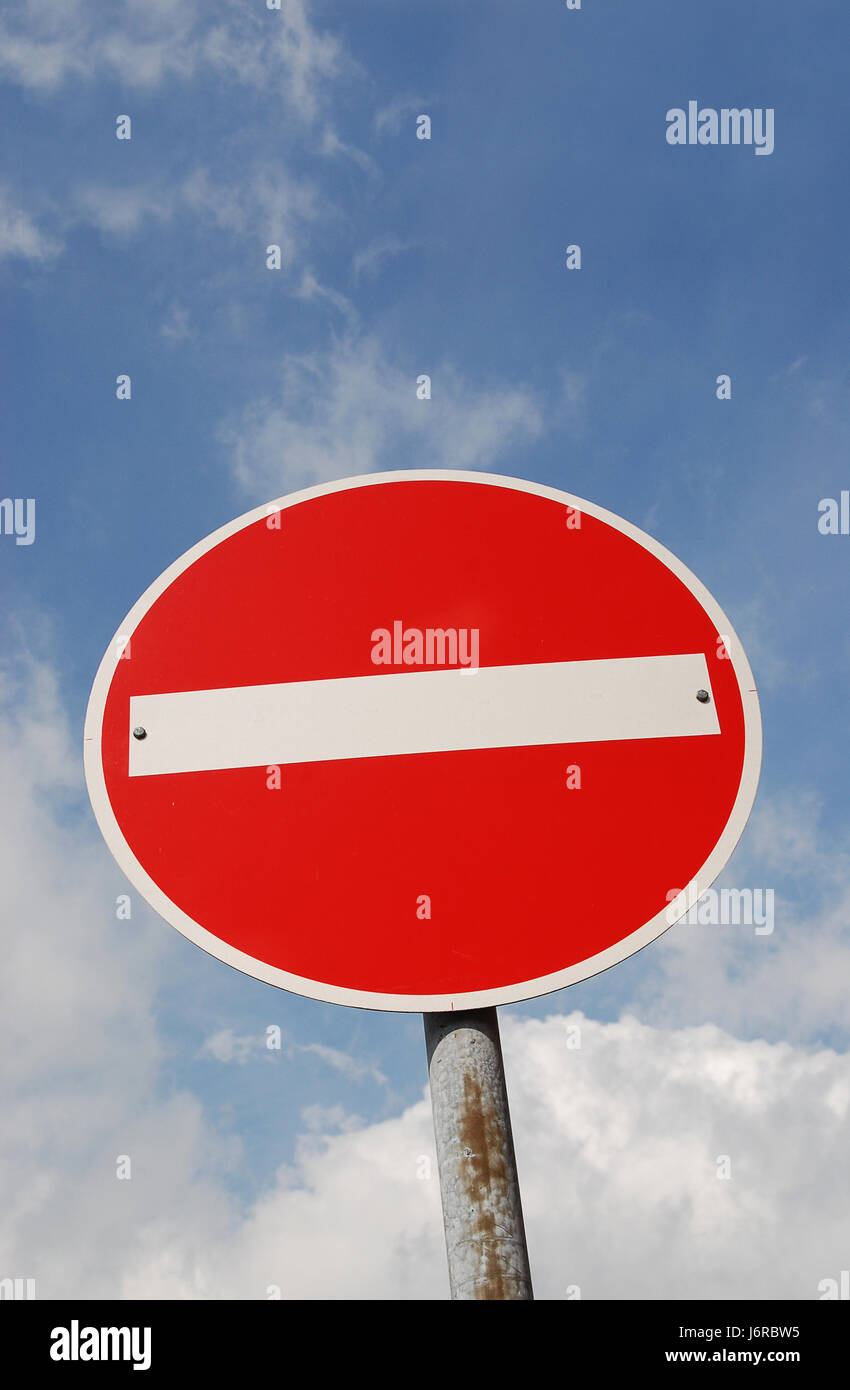 sign signal drive beam traffic sign gateway prohibition sign ferries illegal Stock Photo