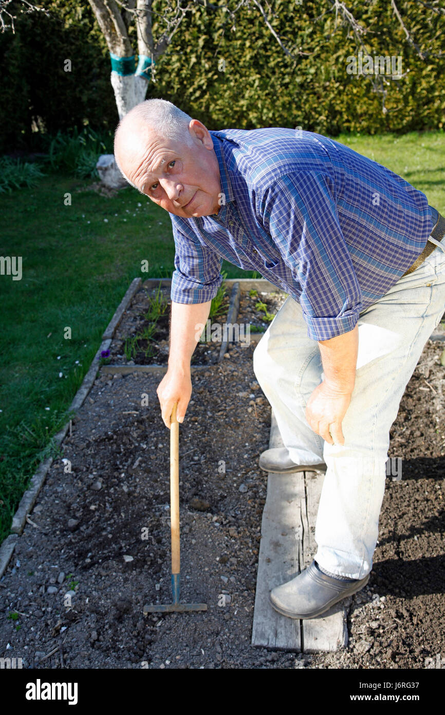 senior in the garden Stock Photo - Alamy