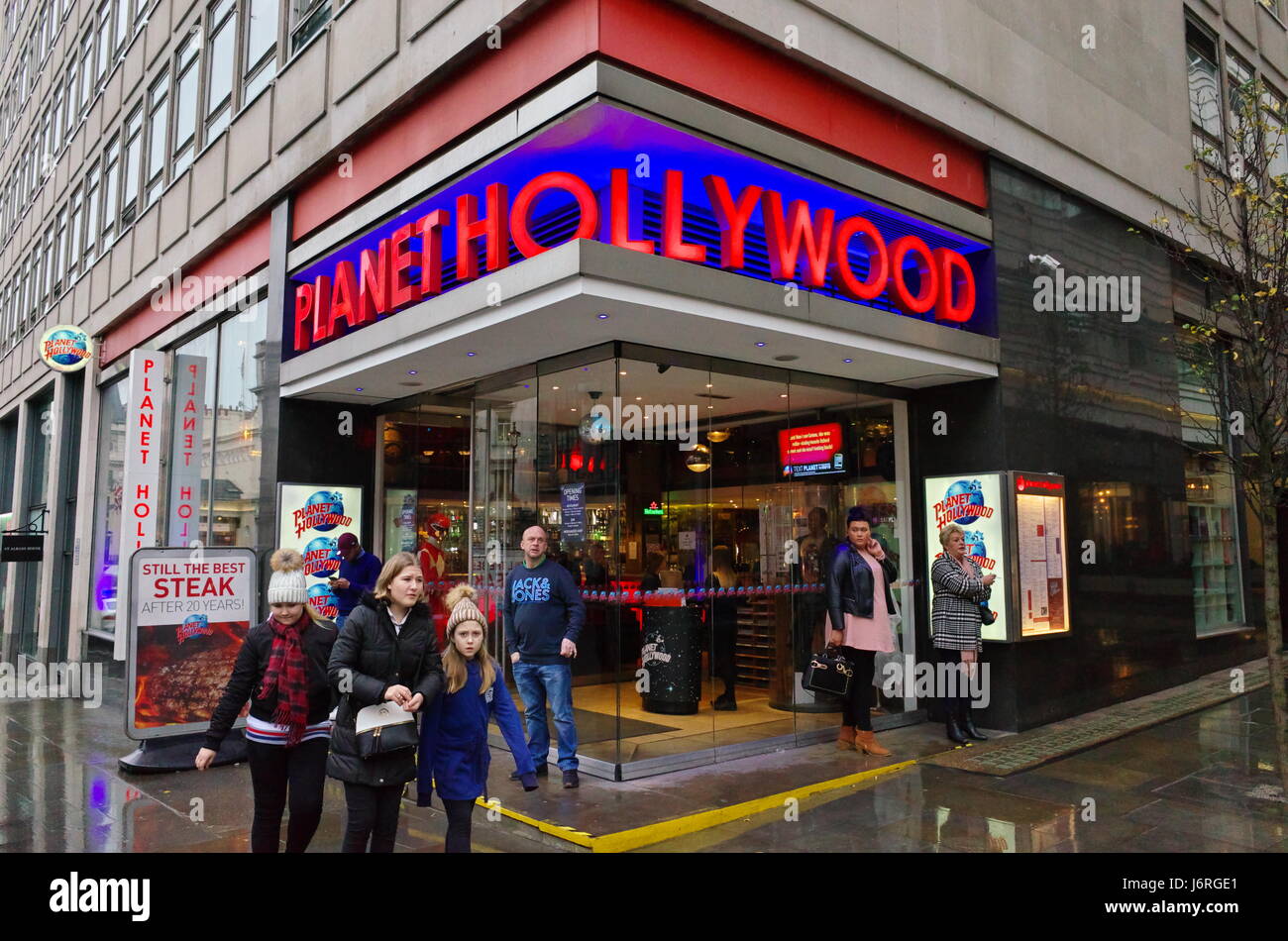 Planet Hollywood Restaurant Bar in London, UK Stock Photo