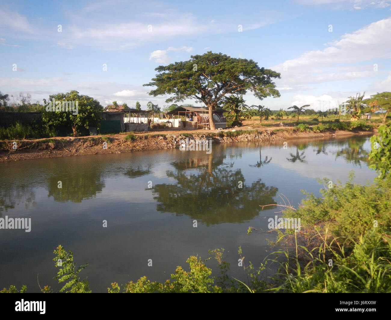 This image depicts a rural scene in Talampas, Bustos, Bulacan ...