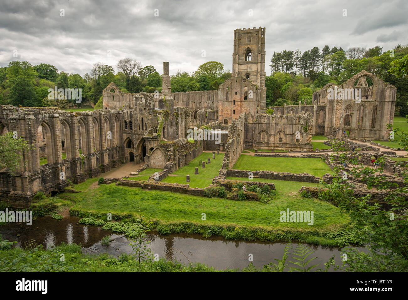 Fountains Abbey, North Yorkshire, UK Stock Photo