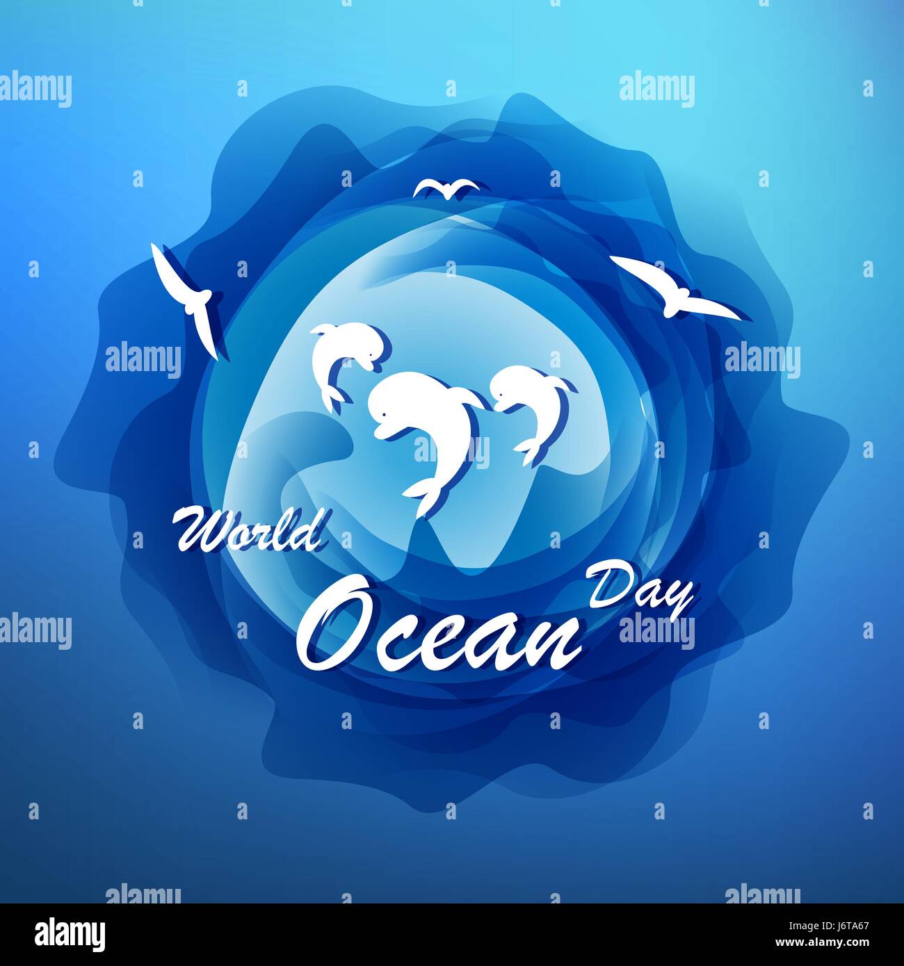 World Ocean Day 8th June Vector Illustration Stock Vector Image Art Alamy