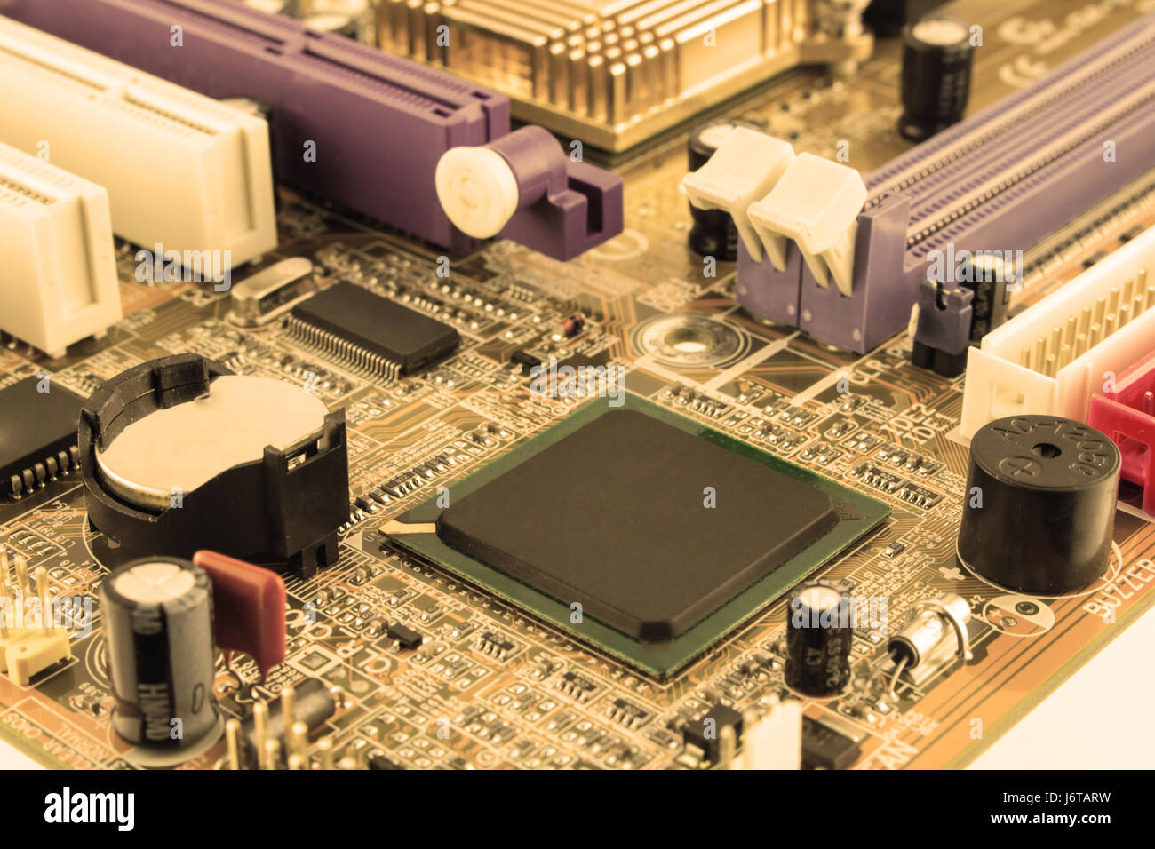 Close-up of electronic circuit board with processor Stock Photo - Alamy