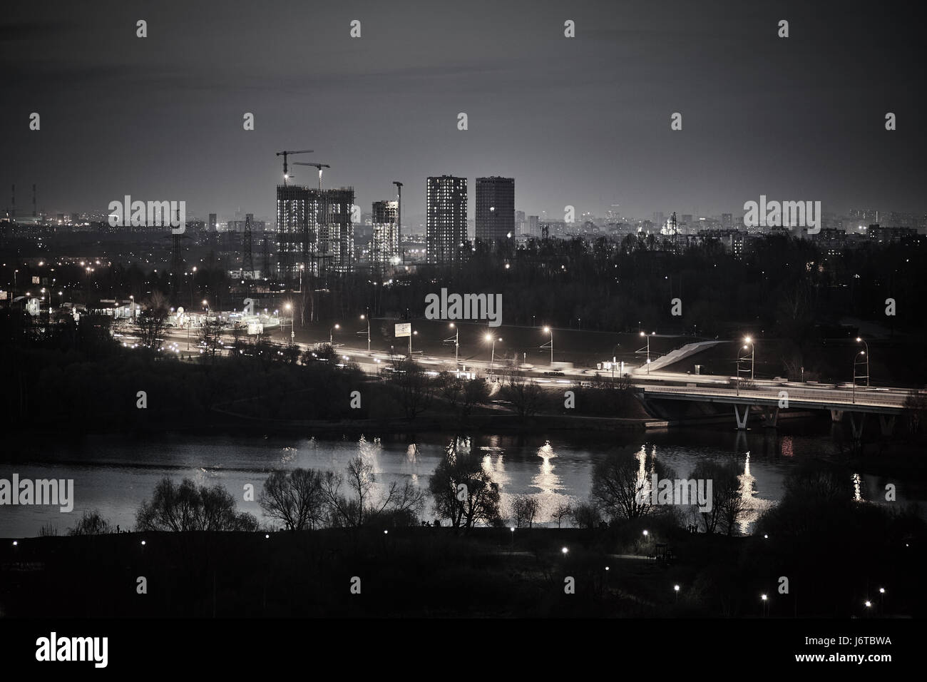 Night time view line hi-res stock photography and images - Alamy