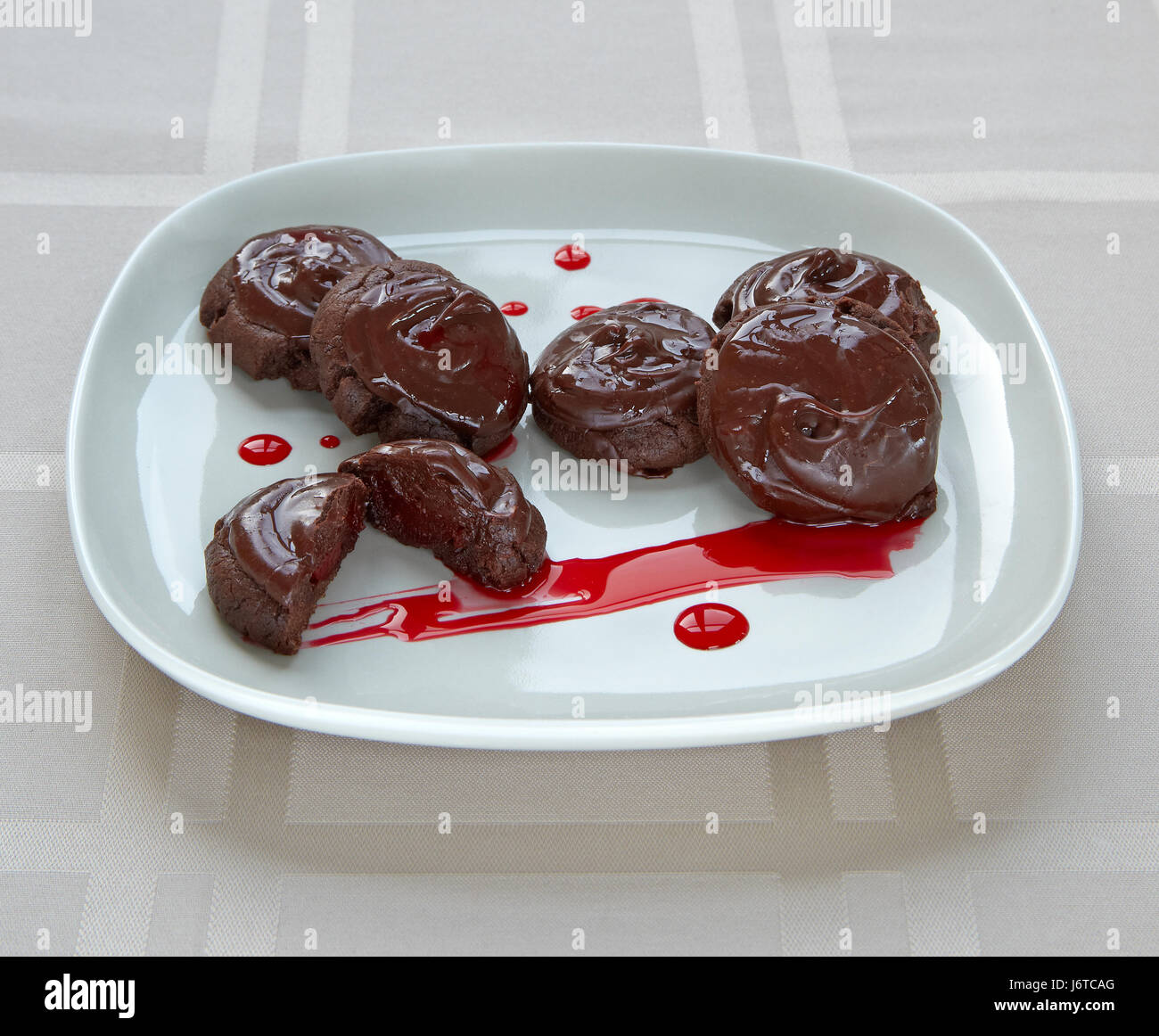 chocolate cherry cookie Stock Photo