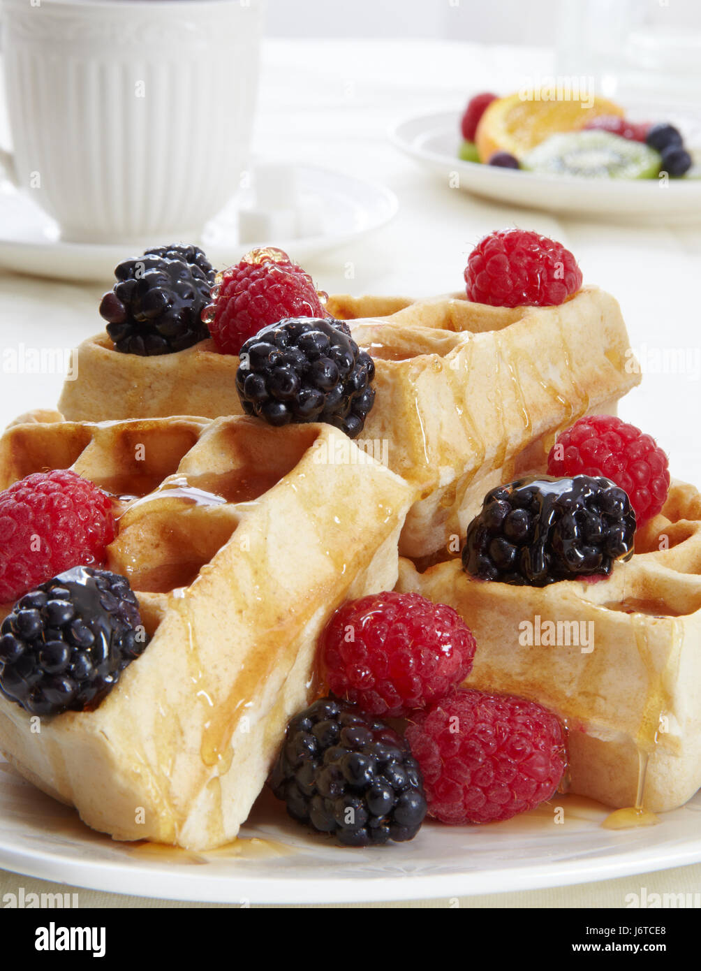 waffles and berries Stock Photo