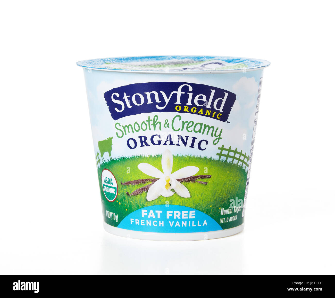 Stonyfield organic yogurt Stock Photo