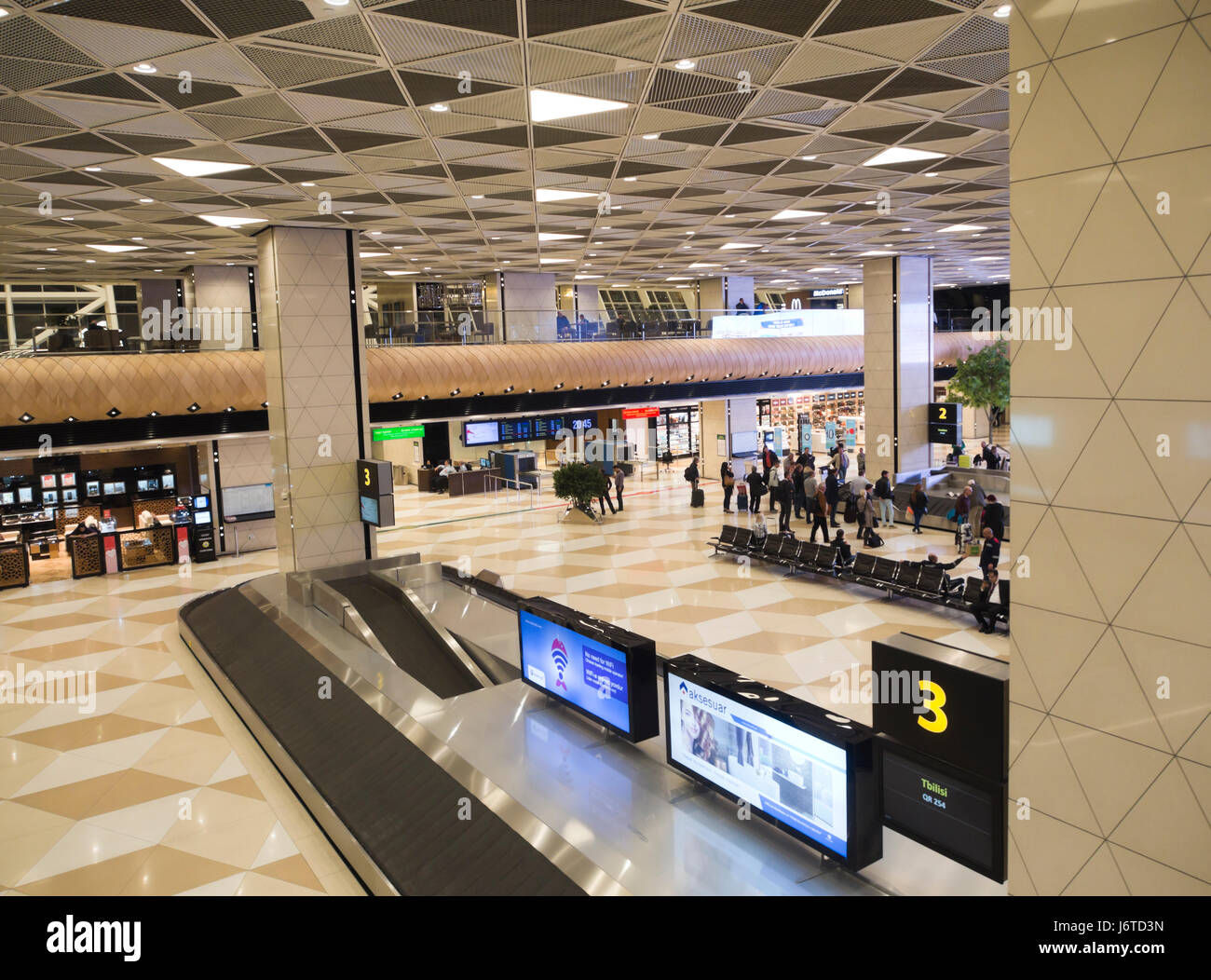 Heydar Aliyev International airport, Baku Azerbaijan, arrival hall and baggage handling Stock Photo