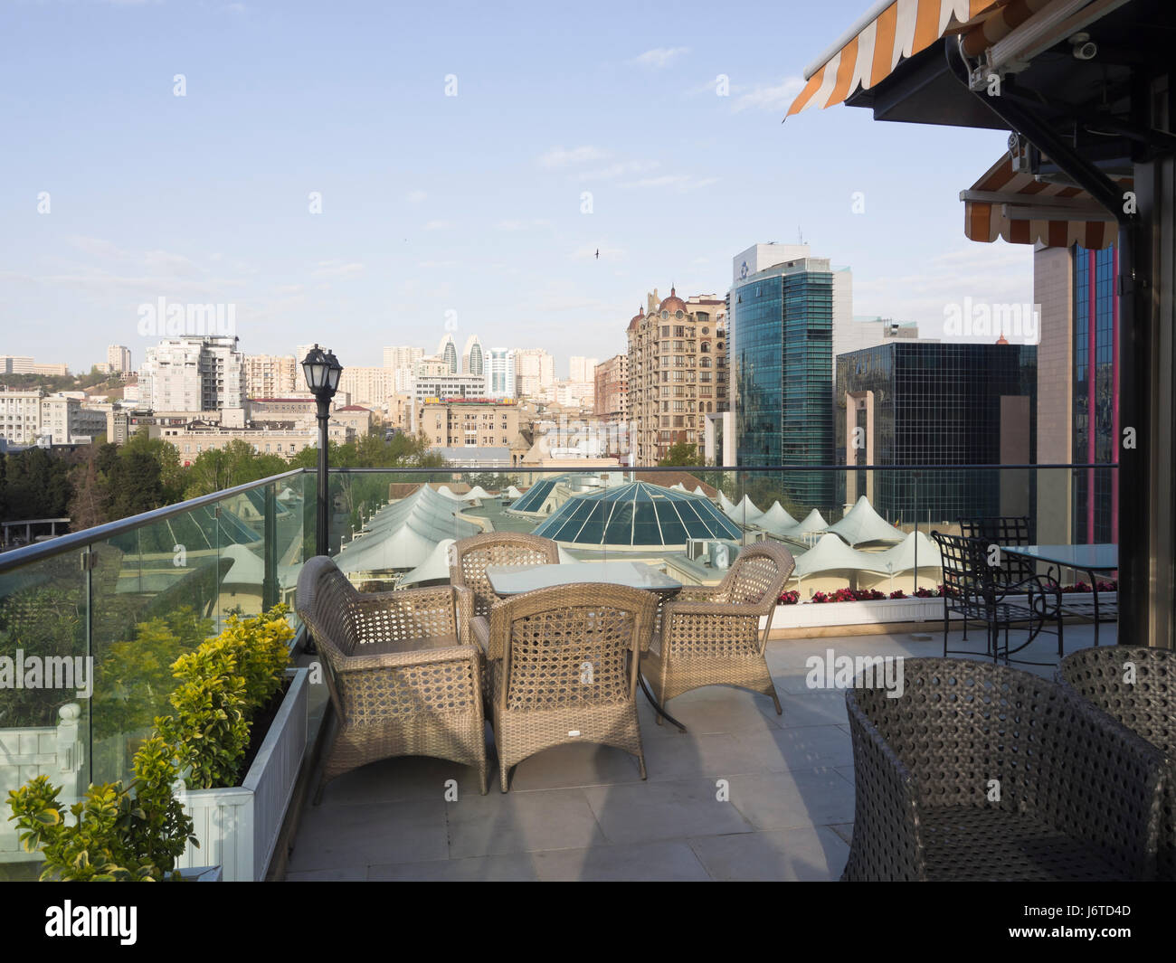 Rooftop panorama view of the inner city in Baku, capital of Azerbaijan Stock Photo