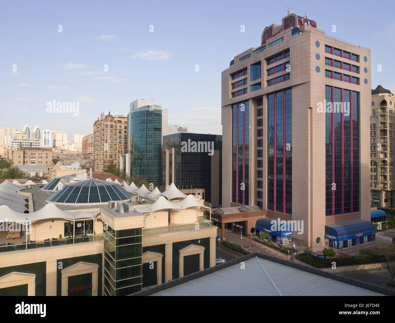 ISR Plaza a modern high-rise in the centre of Baku Azerbaijan, offices apartments and restaurants in Nizami street Stock Photo