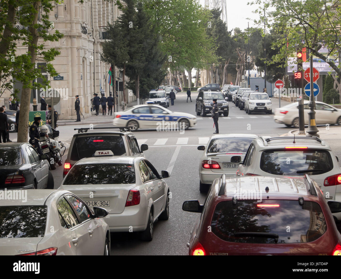 Traffic in Baku Azerbaijan Stock Photo