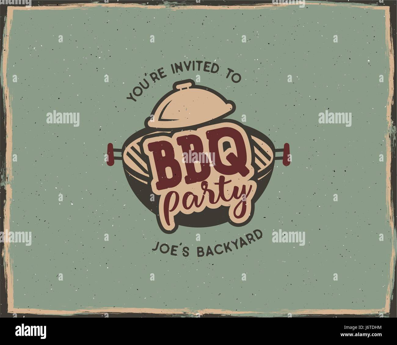 Bbq party typography poster template Stock Vector Images - Alamy
