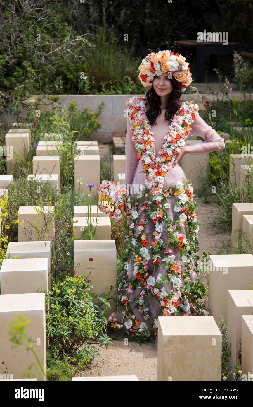 dress made out of flowers