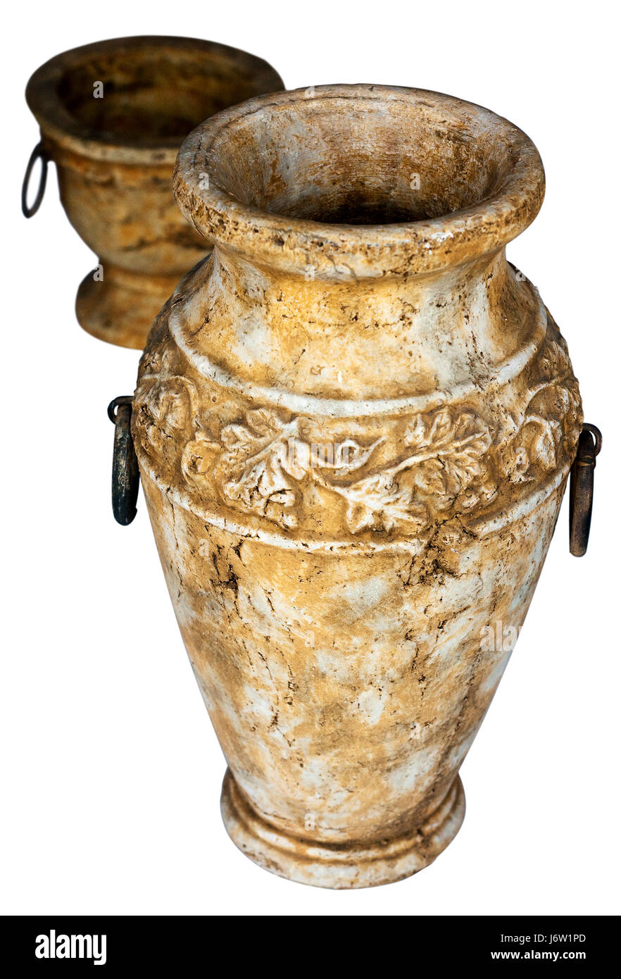 Art Isolated Antique Vintage Vases Clay Ceramic Vase Leaf Culture