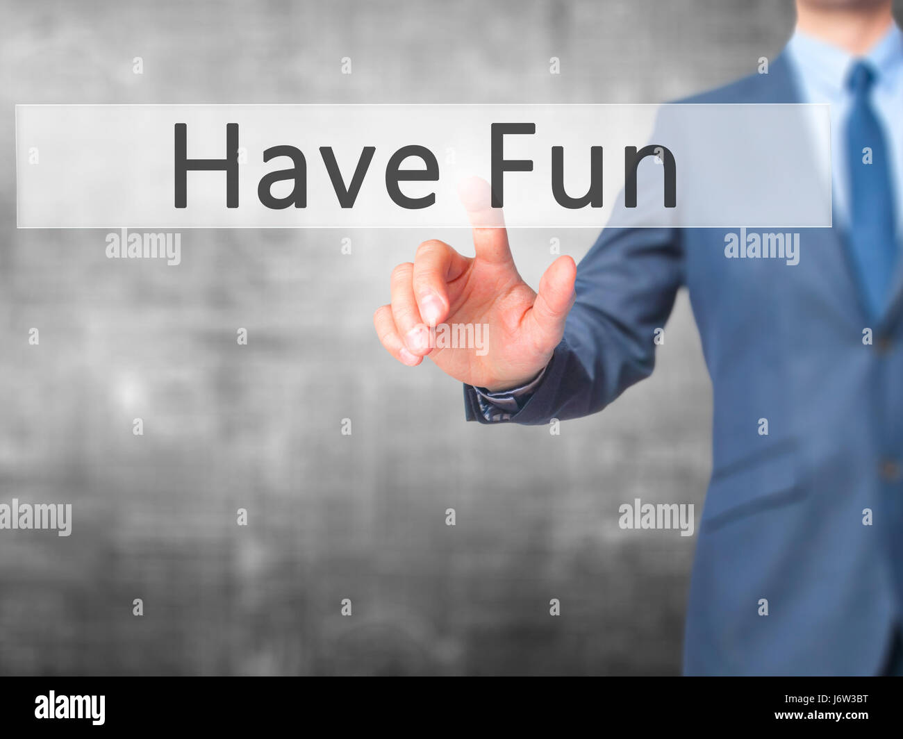 Hand Fun Have Fun - Businessman hand pressing button on touch screen interface ...