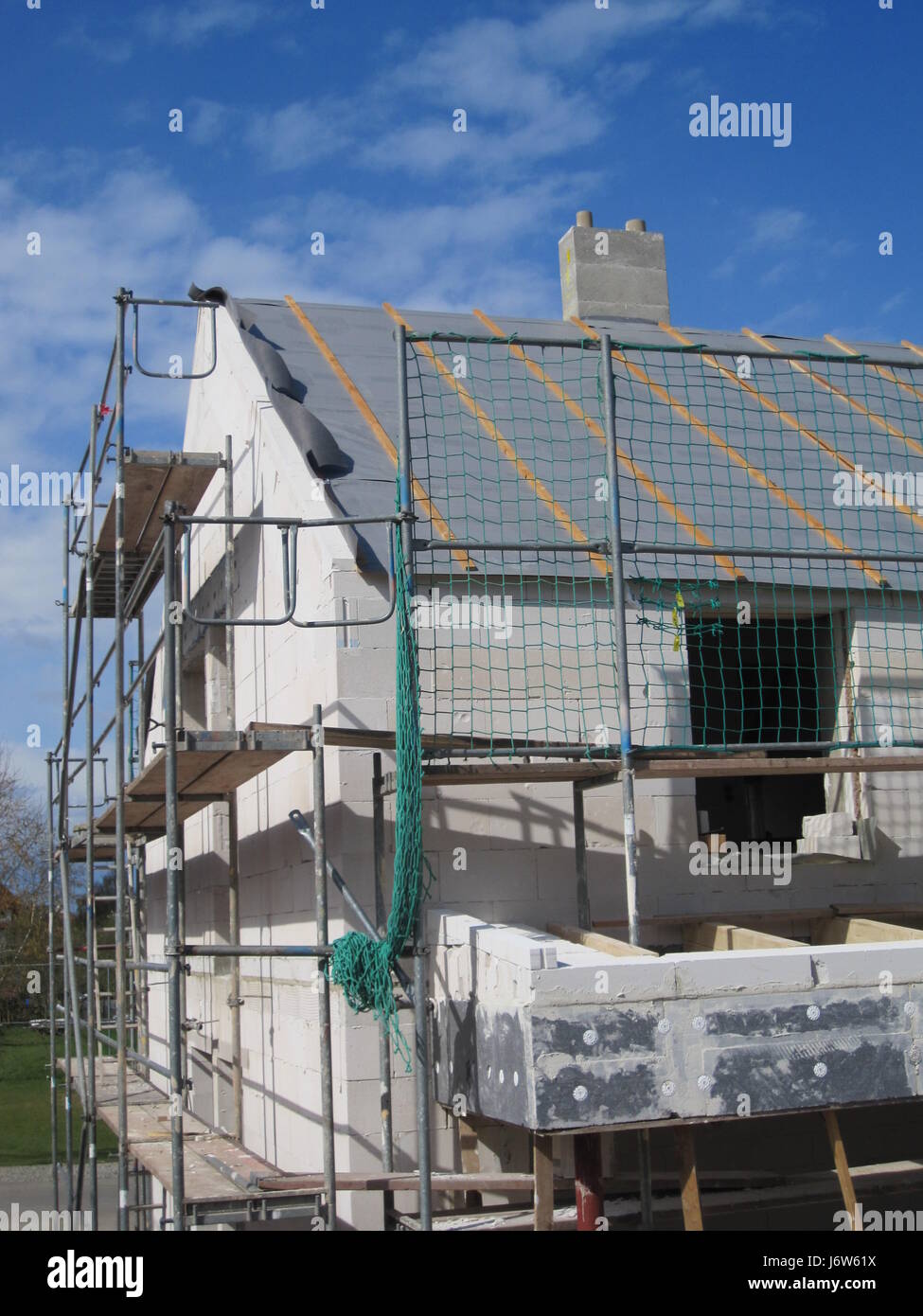 new building with scaffolding Stock Photo