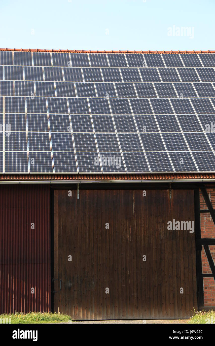 solar panels on a barn roof Stock Photo Alamy