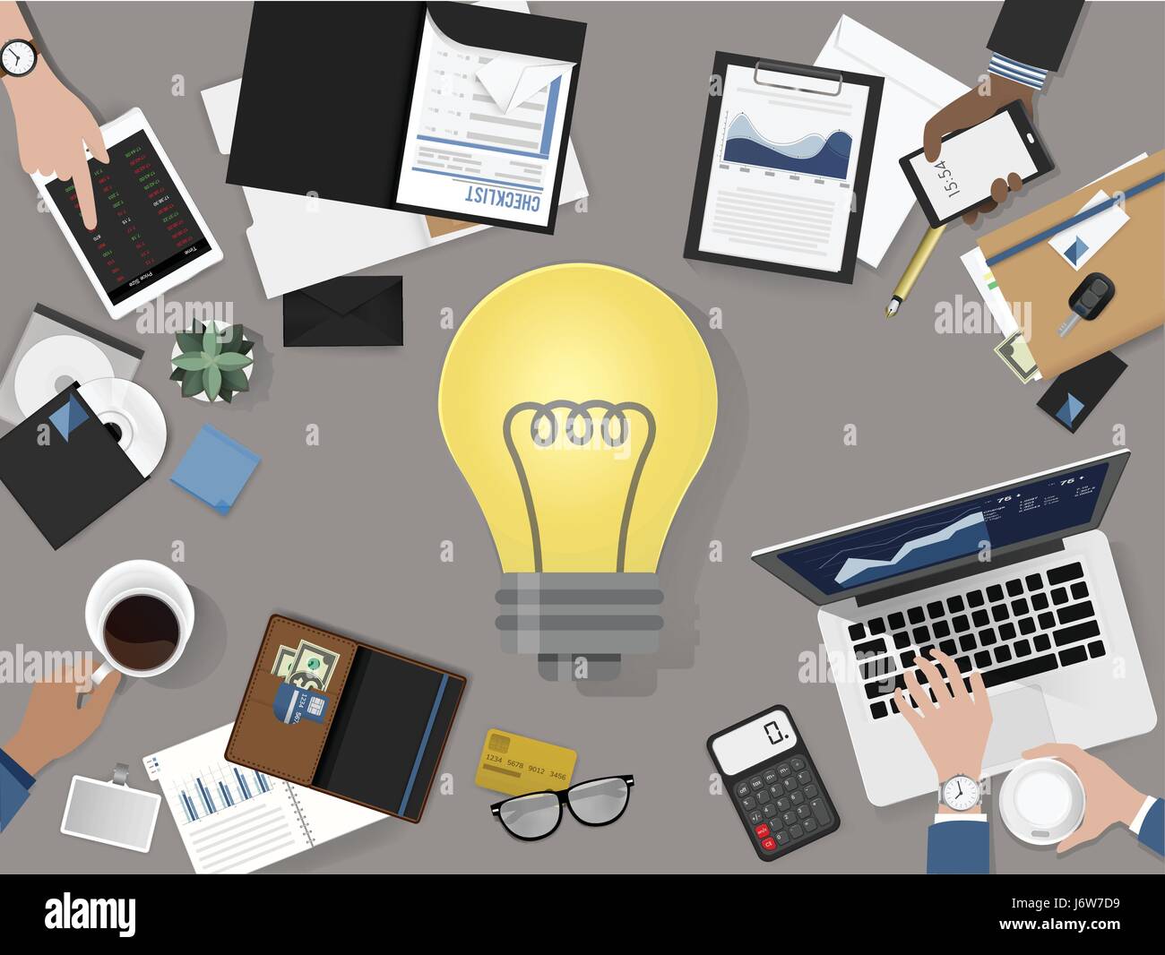 Group of business people meeting brainstorming vector illustration ...