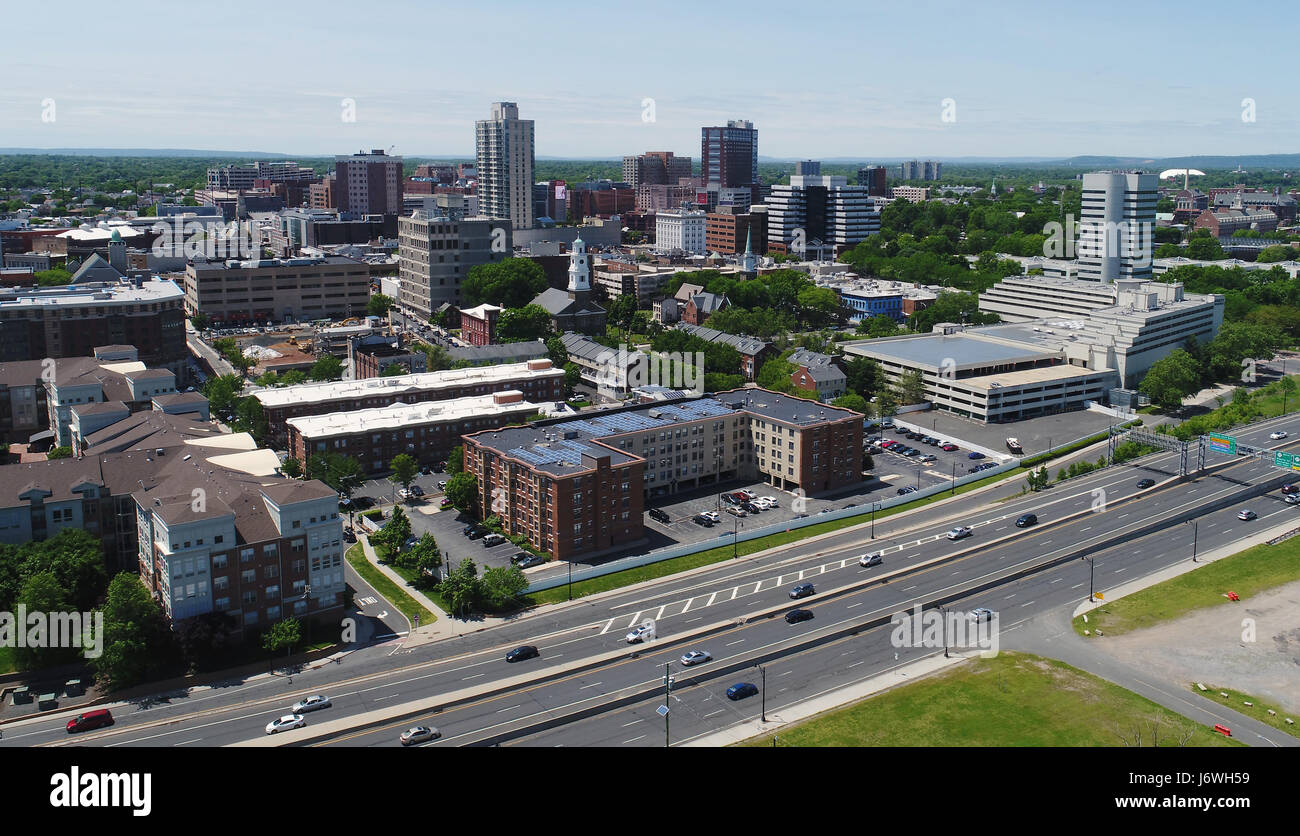 Skyline of New Brunswick, New Jersey and State Route 18 Stock Photo Alamy